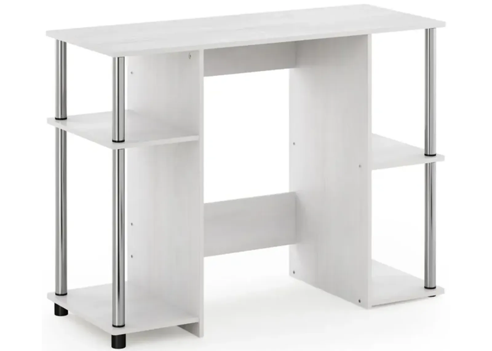 Furinno Furinno 15112 JAYA Compact Computer Study Desk, White Oak, Stainless Steel Tubes