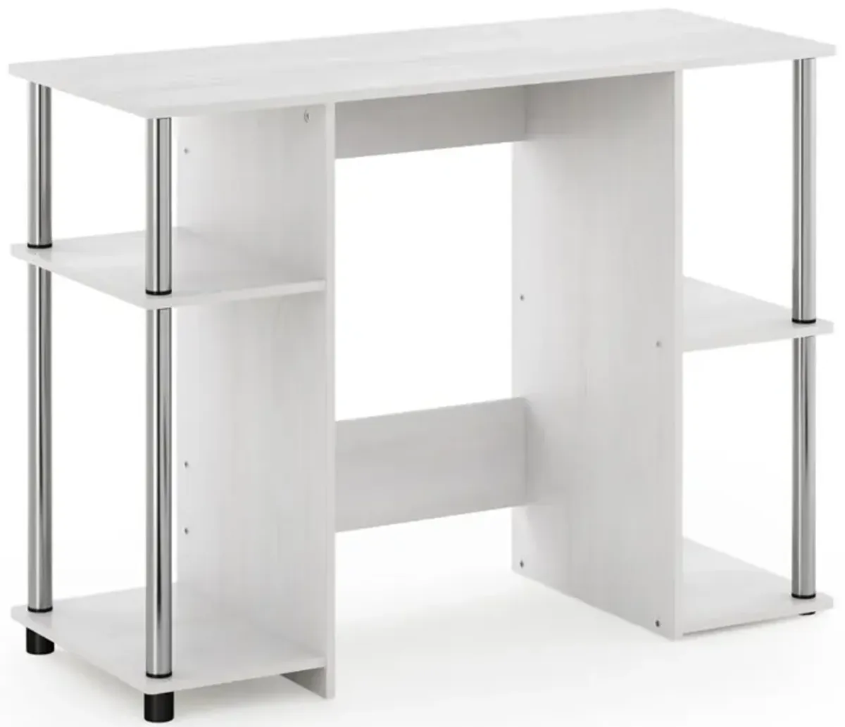 Furinno Furinno 15112 JAYA Compact Computer Study Desk, White Oak, Stainless Steel Tubes