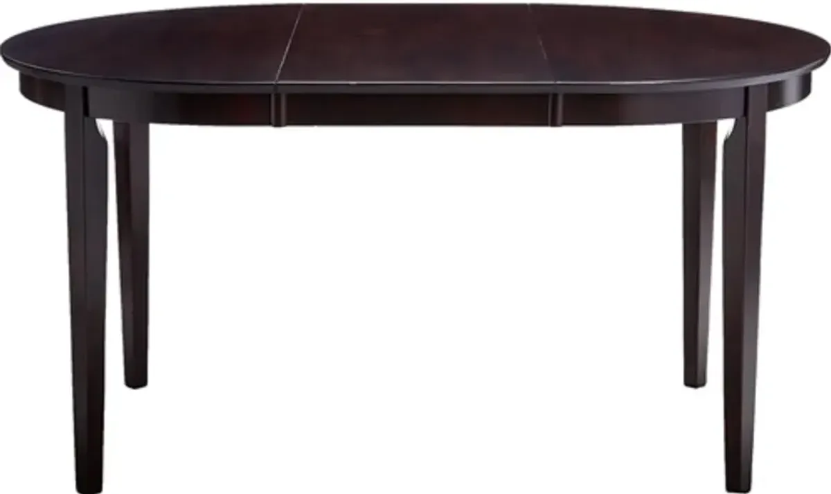 Contemporary Oval Dining Table in Dark Brown Cappuccino Wood Finish