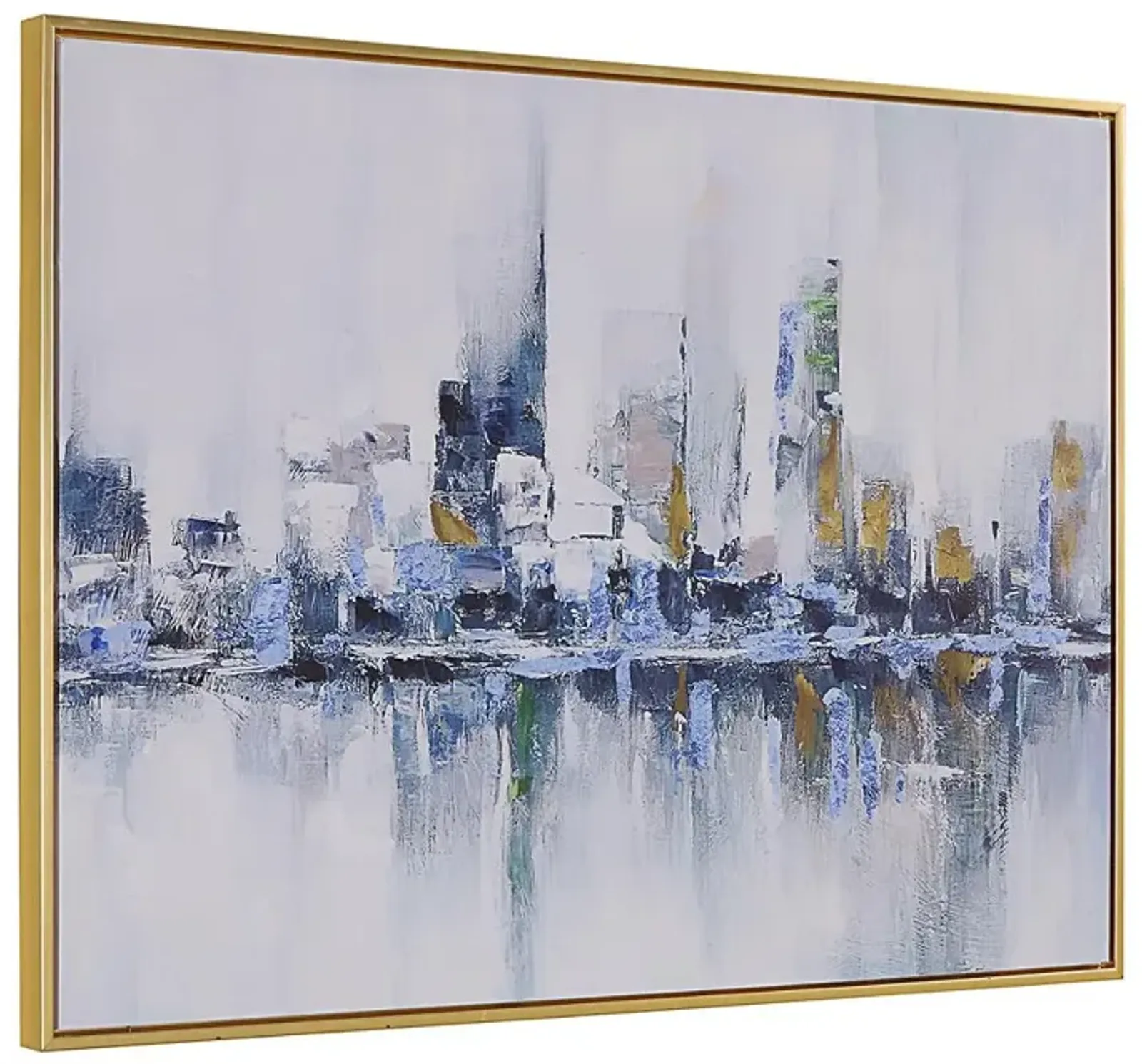 Carolina Living Cityscape Abstract Wall Art - Gold Frame - Large