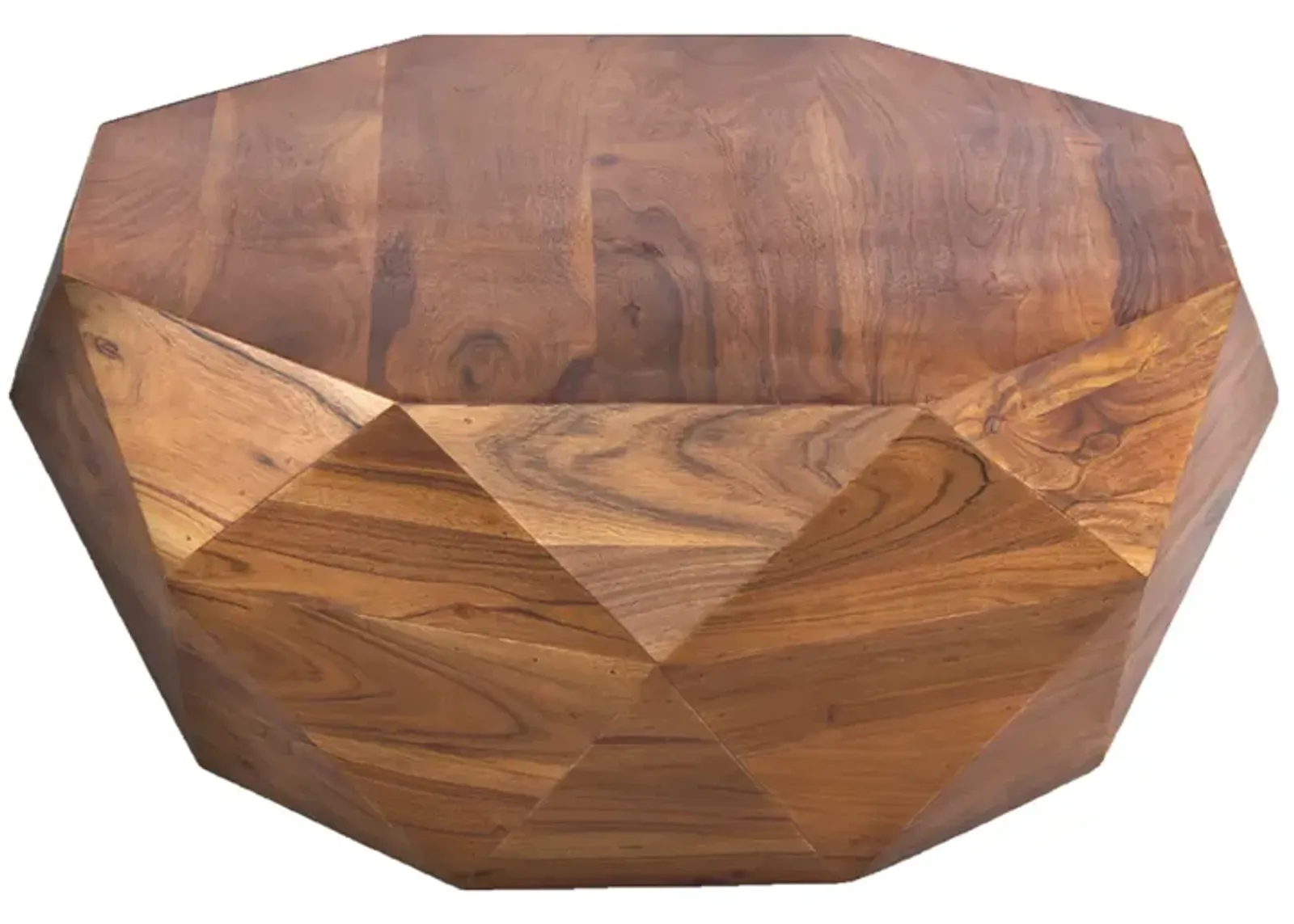 33 Inch Diamond Shape Acacia Wood Coffee Table With Smooth Top, Dark Brown-Benzara