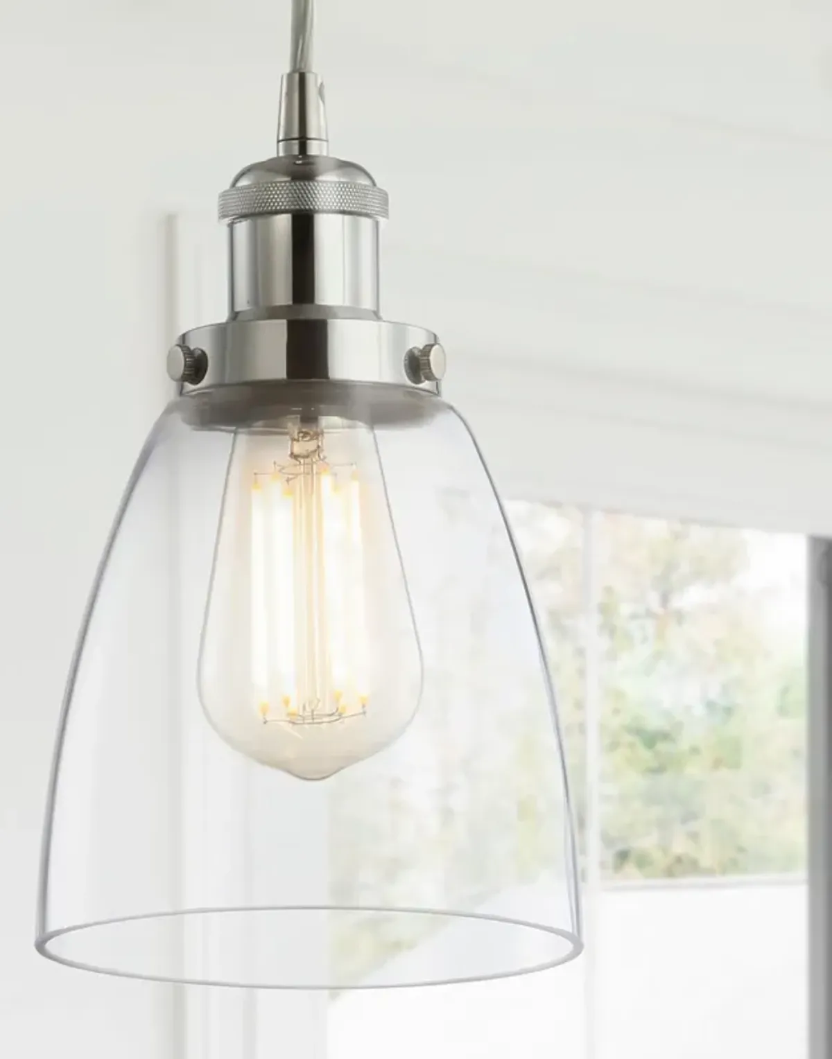 Cleo Adjustable Metal/Glass LED Pendant