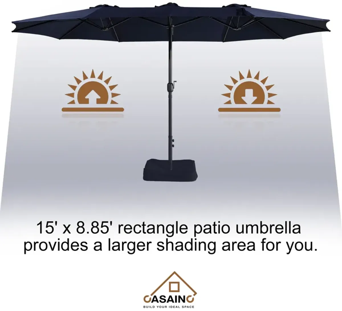 15ft Patio Maket Umbrella with base