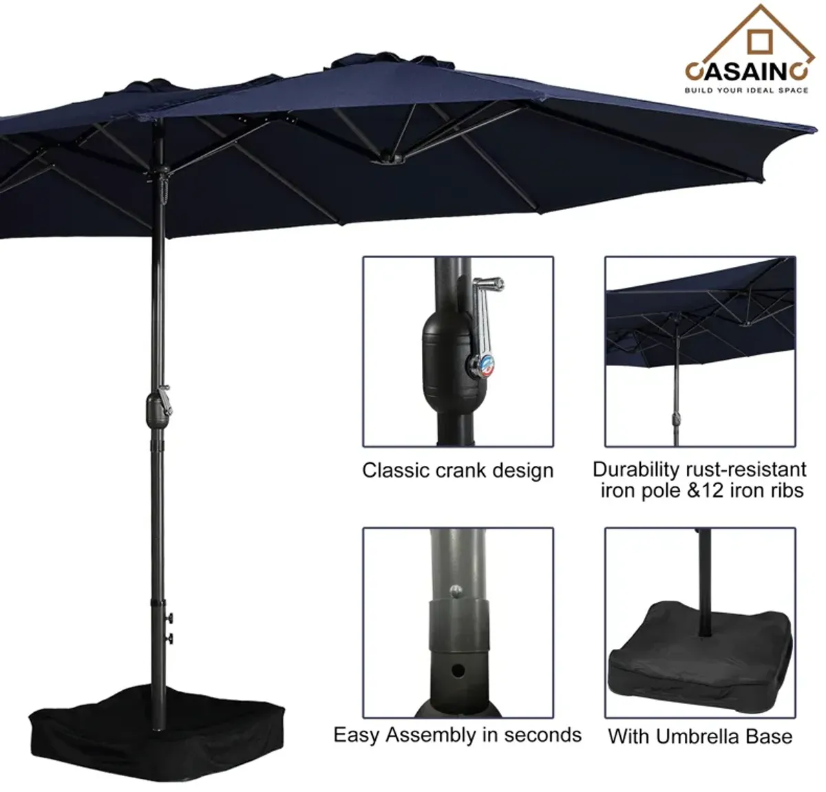 15ft Patio Maket Umbrella with base