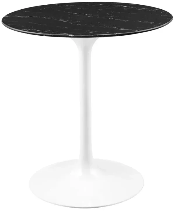 Modway - Lippa 28" Round Artificial Marble Dining Table White Black