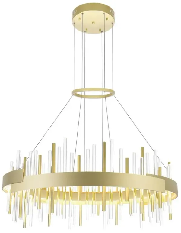 CWI Lighting Millipede 32 in LED Satin Gold Chandelier