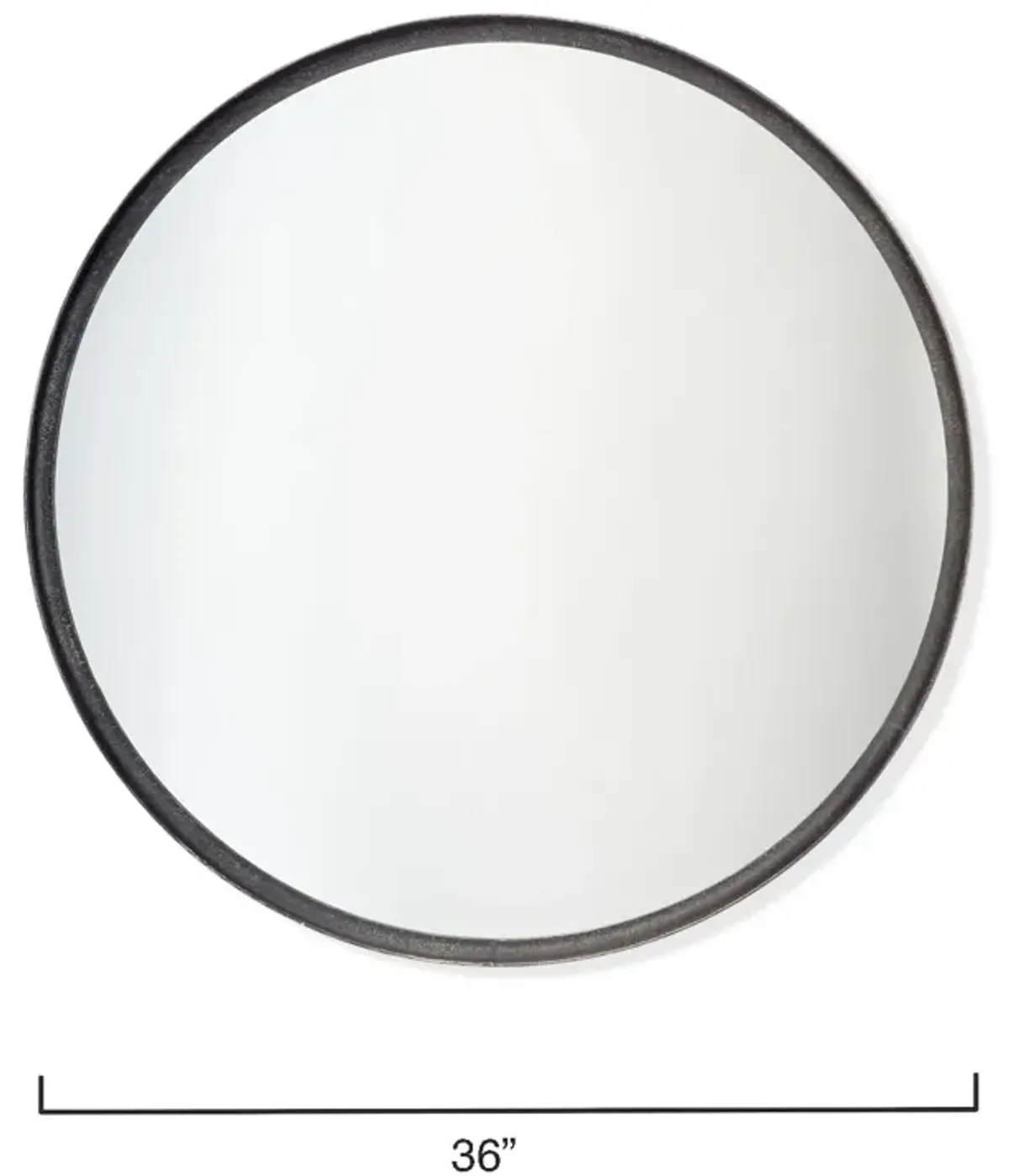 Refined Iron Black Round Mirror