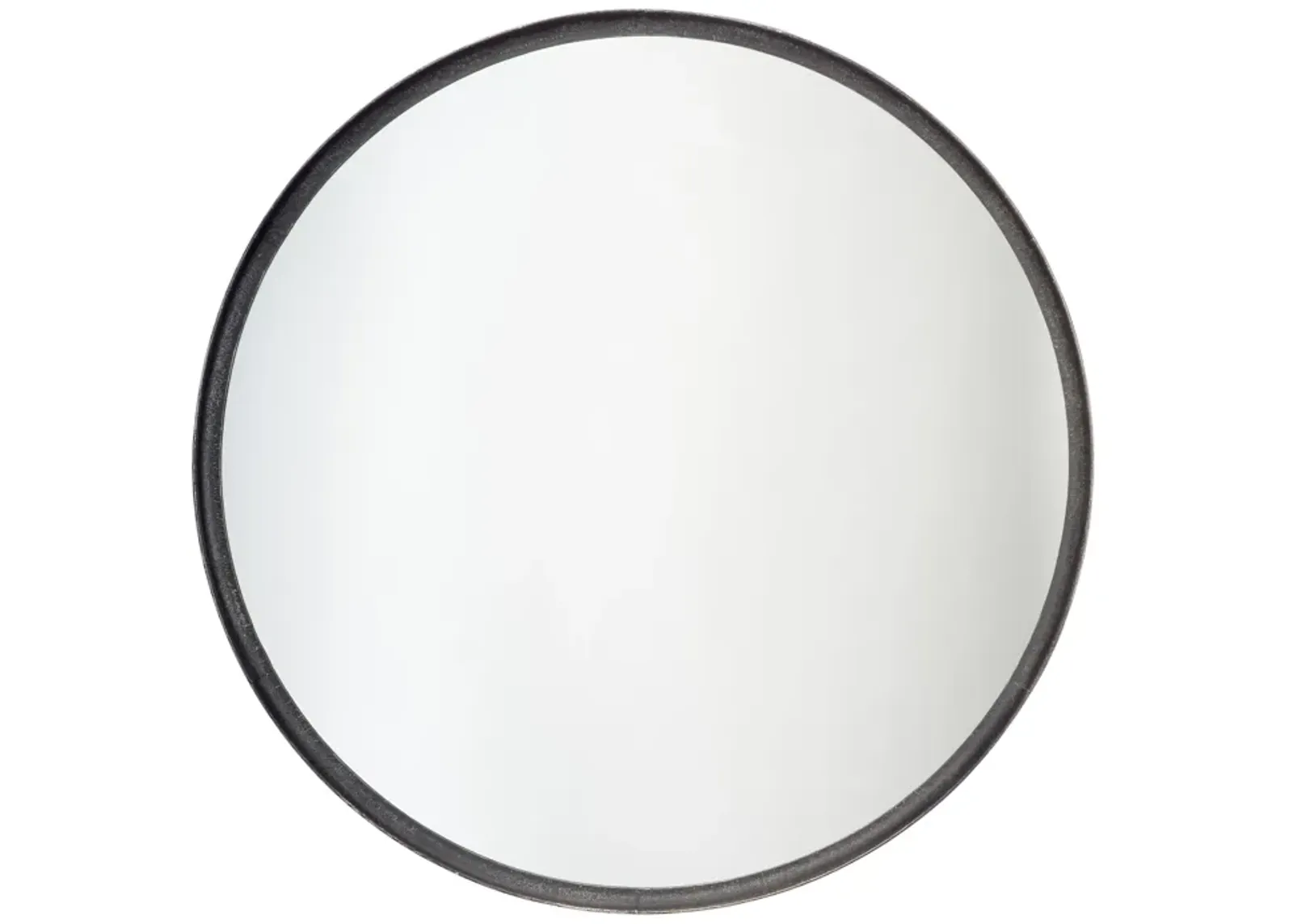 Refined Iron Black Round Mirror