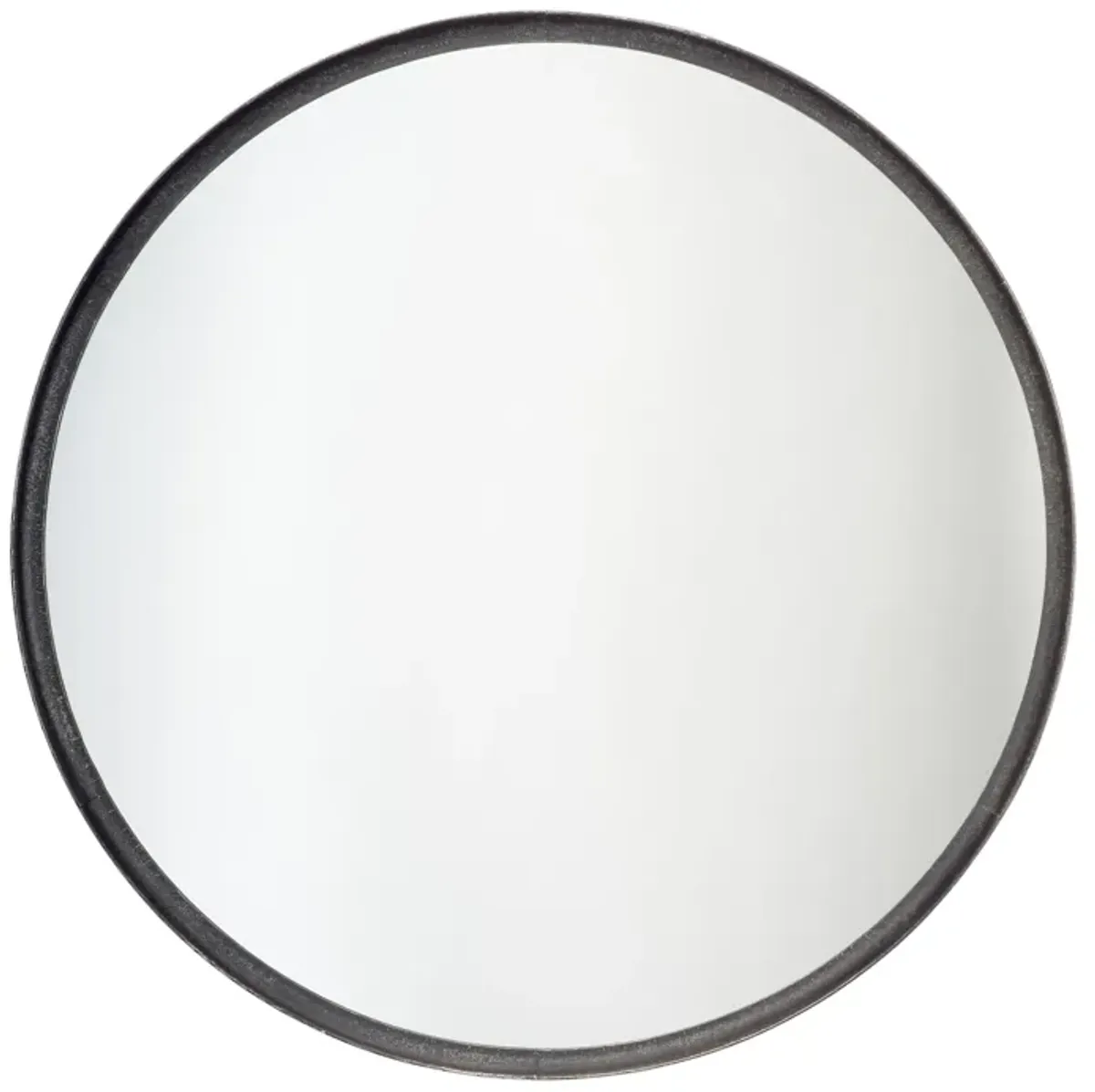 Refined Iron Black Round Mirror