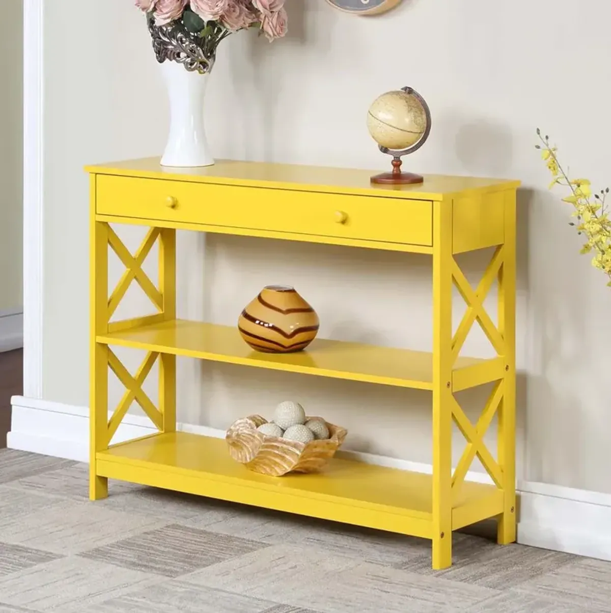 Convience Concept, Inc. Oxford 1 Drawer Console Table with Shelves