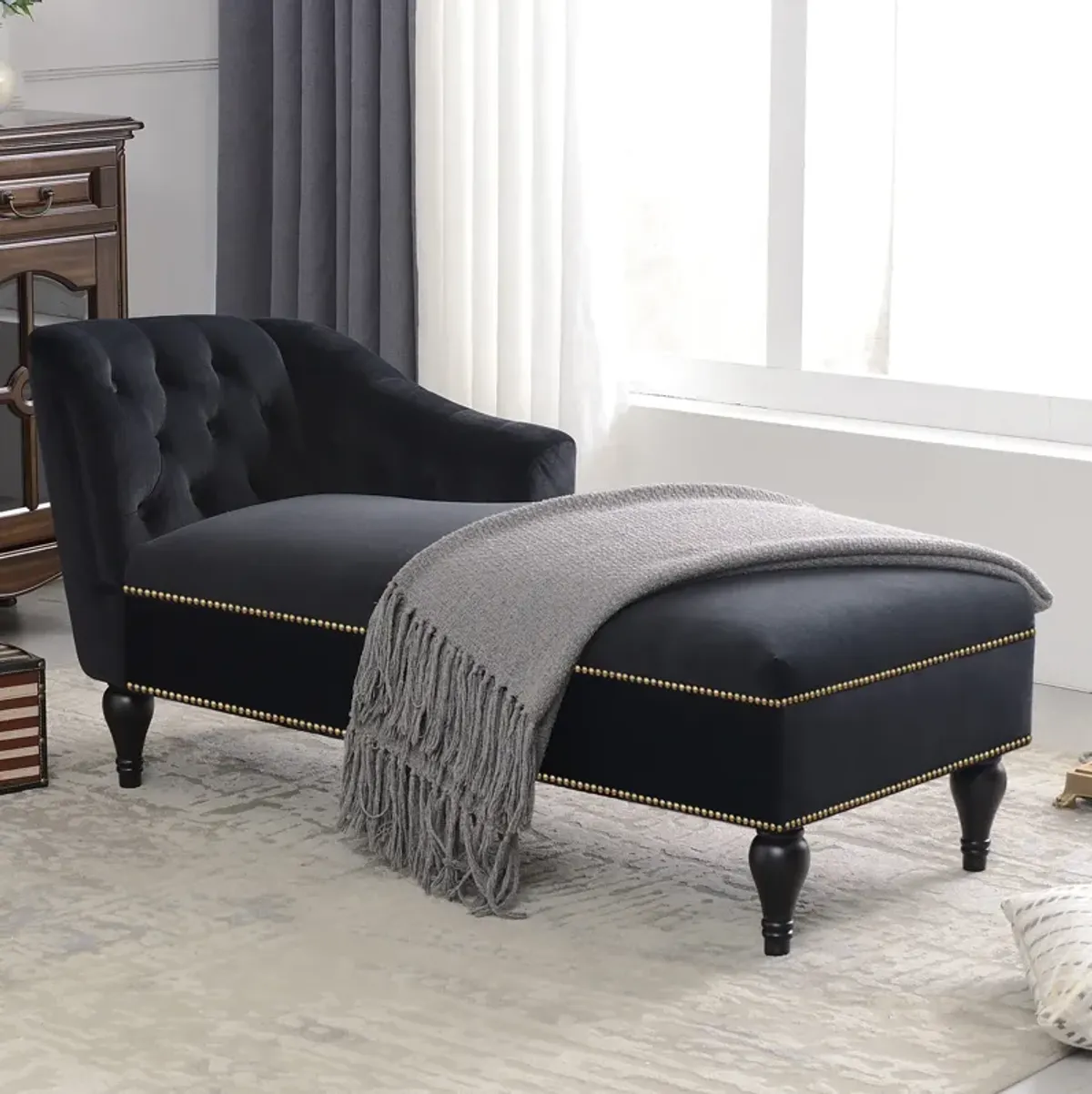 Velvet Chaise Lounge Sleeper Sofa