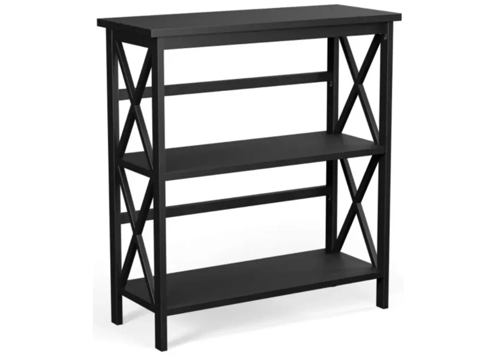 Hivvago 3-Tier Wooden Multi-Functional X-Design Etagere Storage Bookshelf