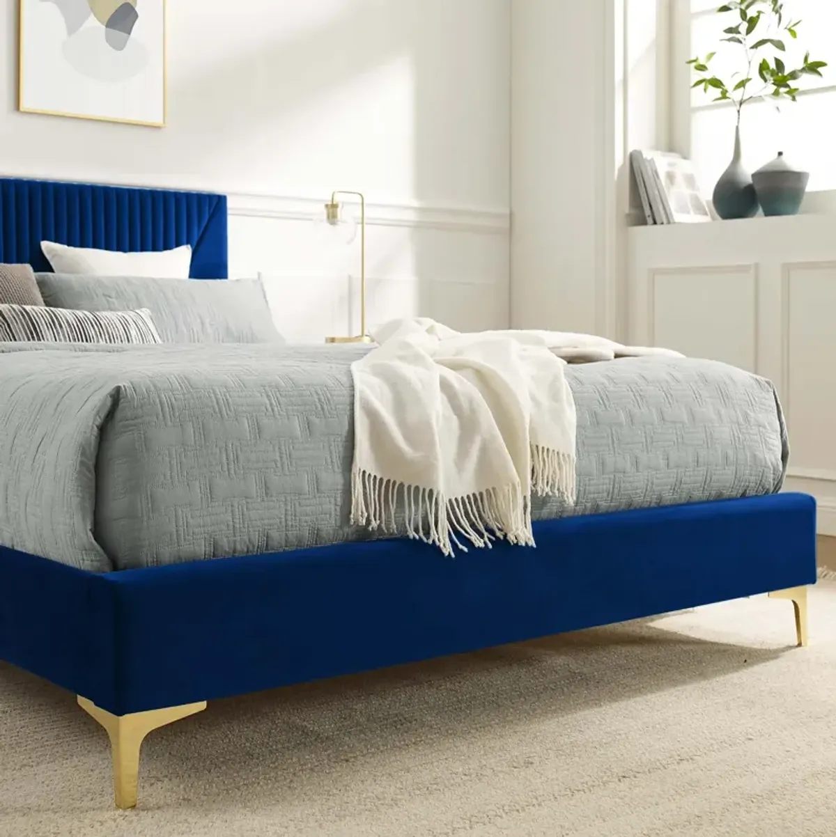 Modway - Yasmine Channel Tufted Performance Velvet King Platform Bed