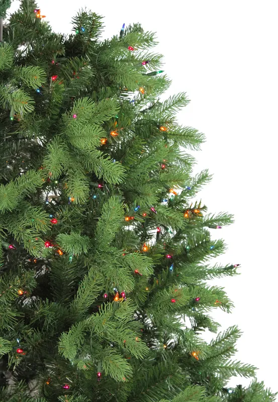 6.5' Pre-Lit Noble Fir Full Artificial Christmas Tree - Multi-Color Lights