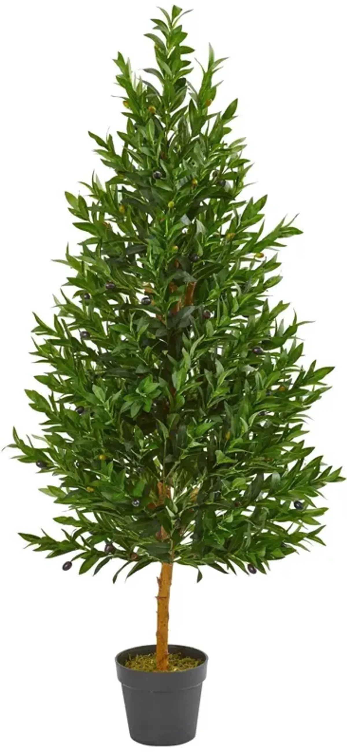 Nearly Natural 4.5-in Olive Cone Topiary Tree UV Resistant (Indoor/Outdoor)