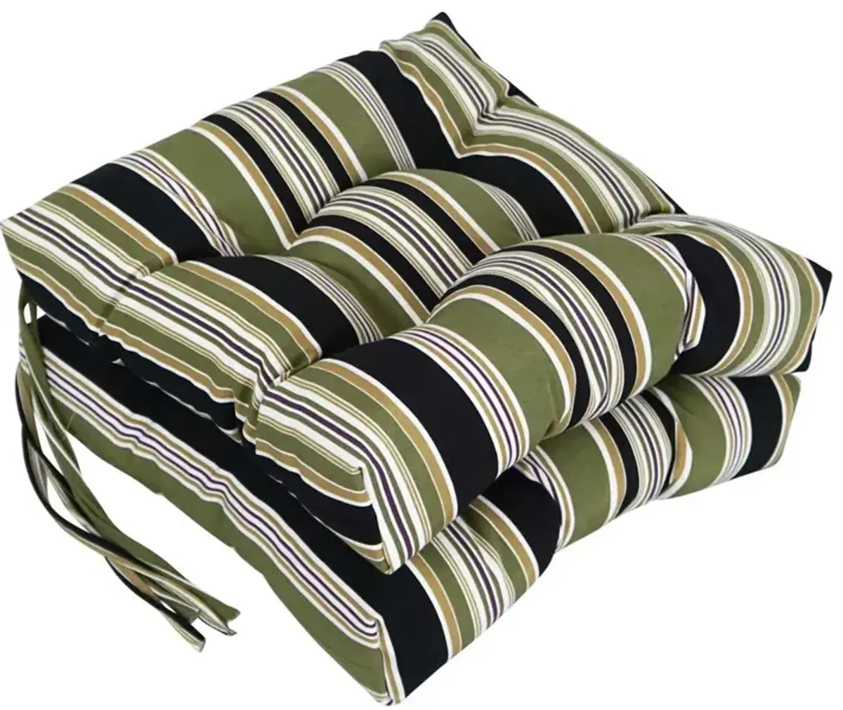 Blazing Needles 16-inch Spun Polyester Patterned Outdoor Square Tufted Chair Cushions (Set of 2) 916X16SQ-T-2CH-REO-13