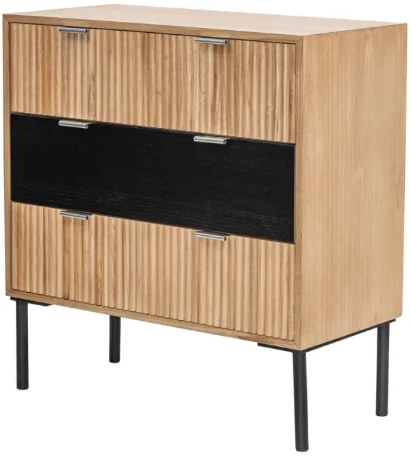 Scandinavian Bedroom Dresser Wood Metal 3 Drawers Storage