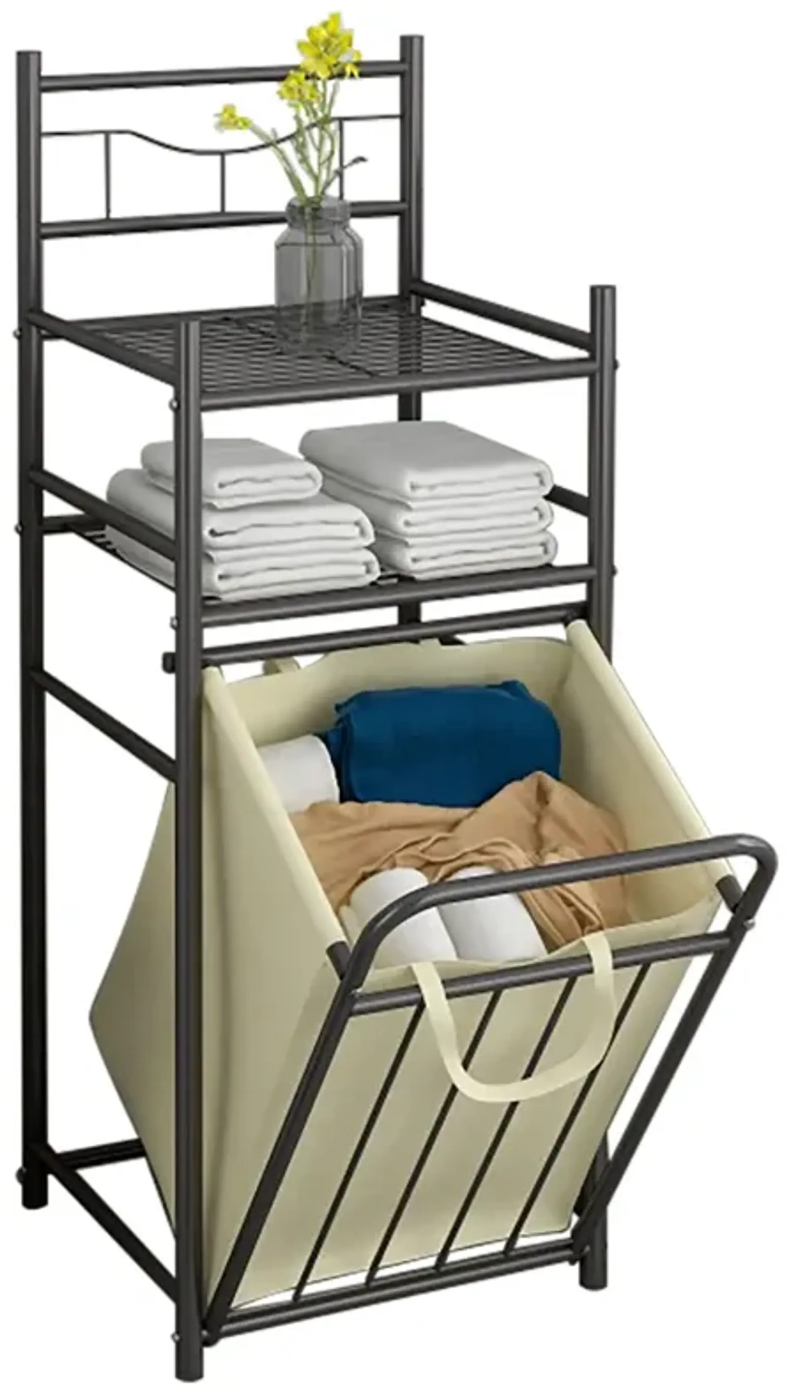 StarNight - Metal Bathroom Storage Unit with Hamper