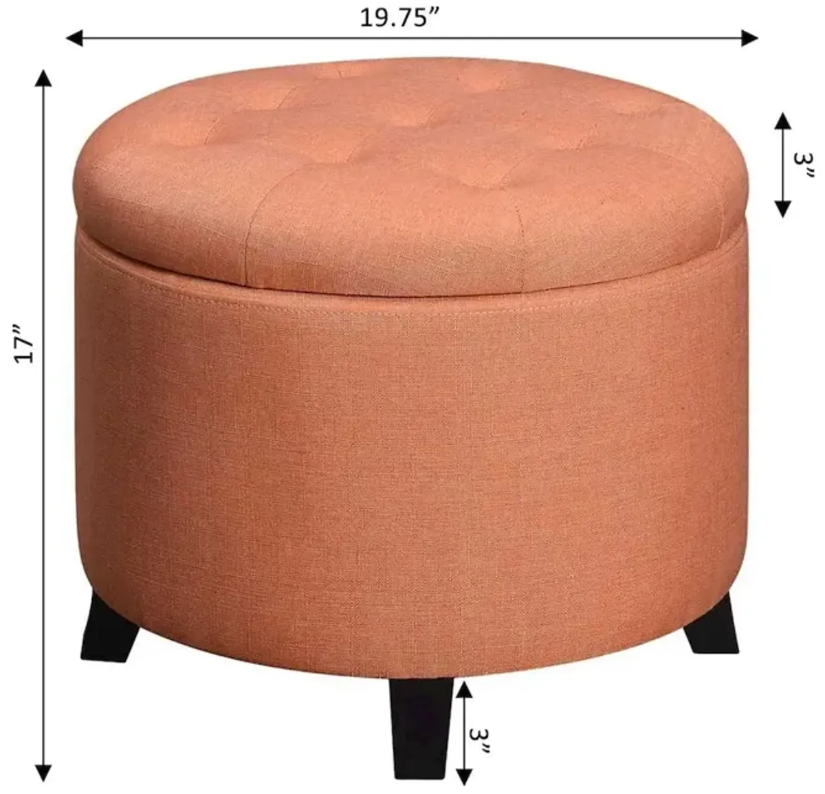 Convience Concept, Inc. Designs4Comfort Round Storage Ottoman