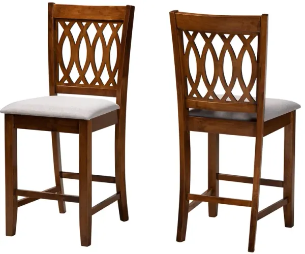 Baxton Studio Florencia Cream Fabric 2-Piece Counter Stool Set