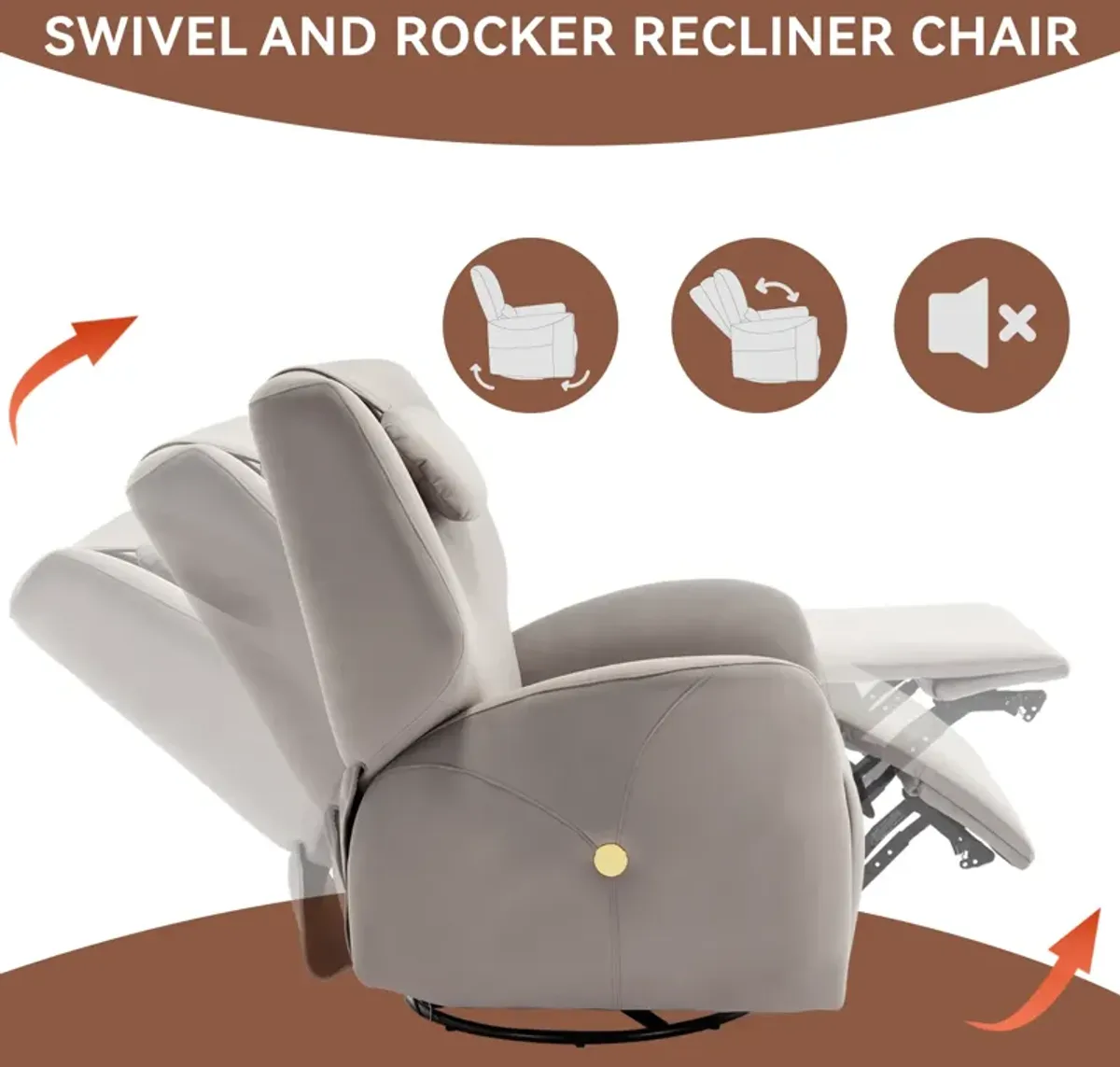 Merax Swivel and Rocker Power Recliner Chair