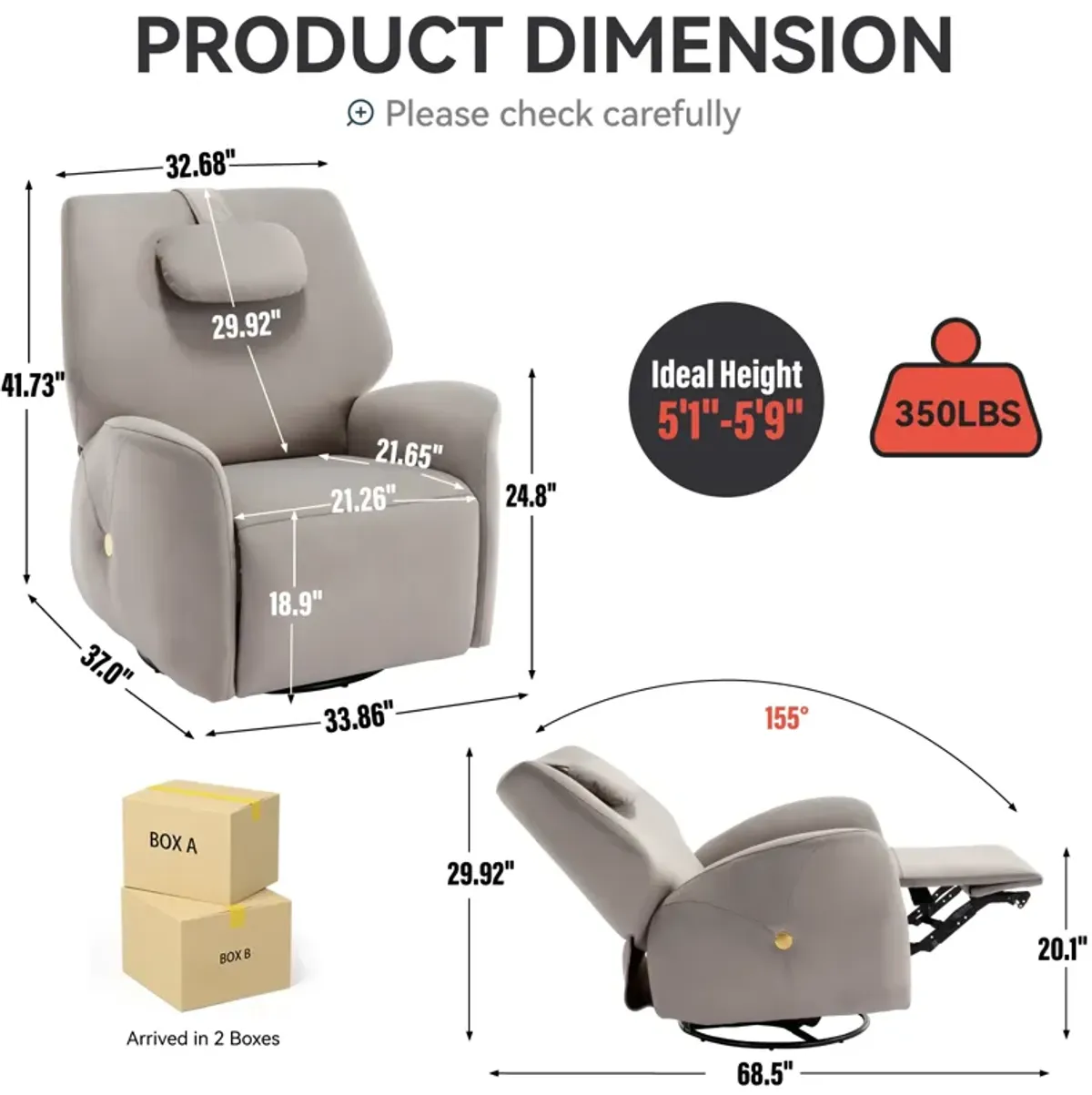 Merax Swivel and Rocker Power Recliner Chair