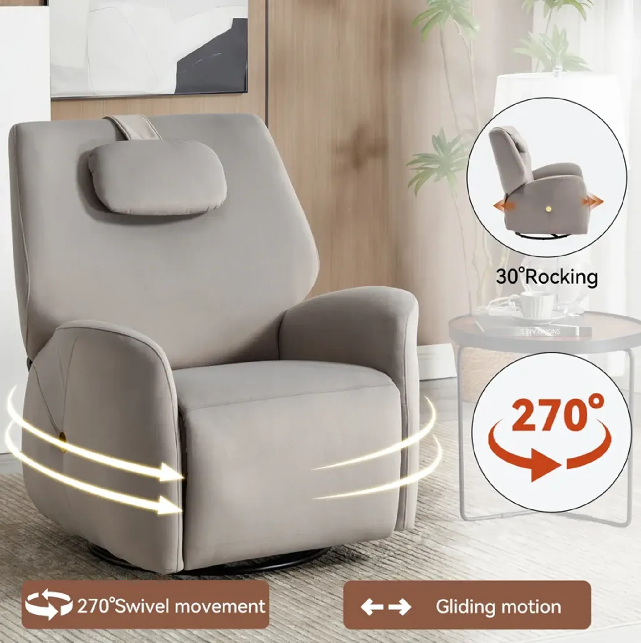 Merax Swivel And Rocker Power Recliner Chair Mathis Home | Furniture.com