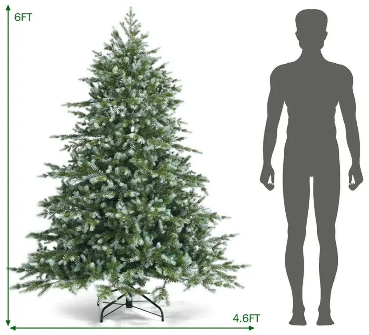 6 Feet Artificial Christmas Spruce Hinged Tree