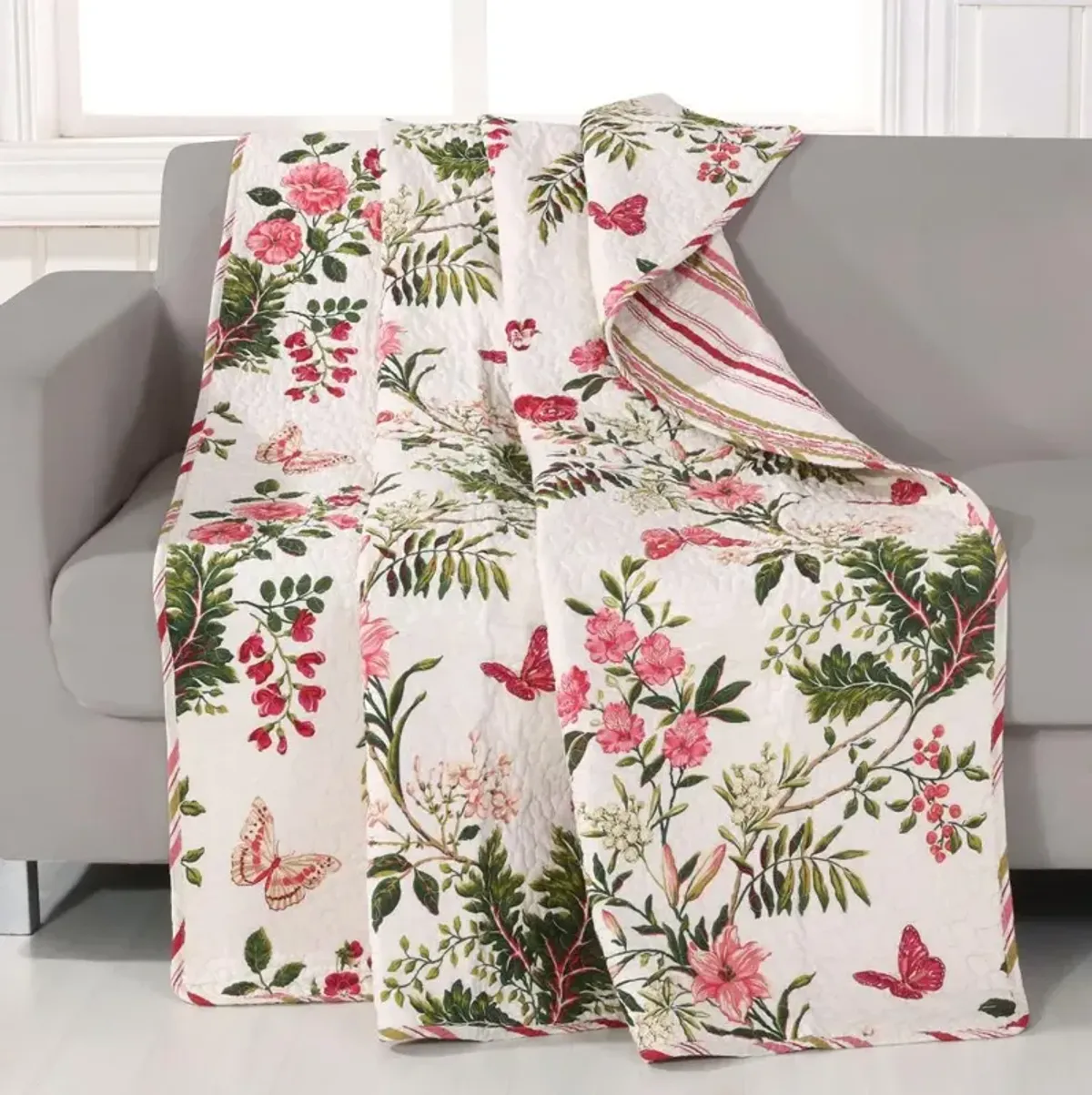 Greenland Home Fashion Butterflies Accessory Throw Blanket - Multi 50x60"