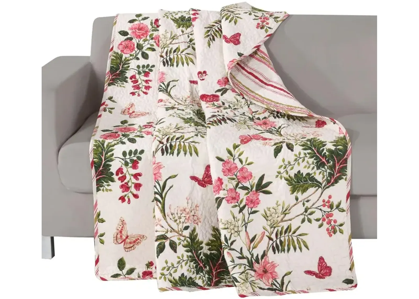 Greenland Home Fashion Butterflies Accessory Throw Blanket - Multi 50x60"