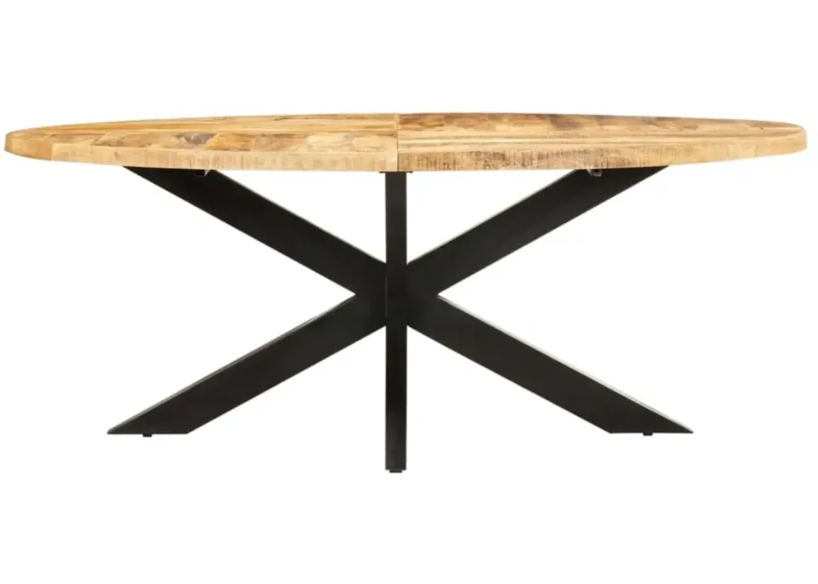 vidaXL Dining Table Oval 78.7"x39.3"x29.5" Rough Mango Wood