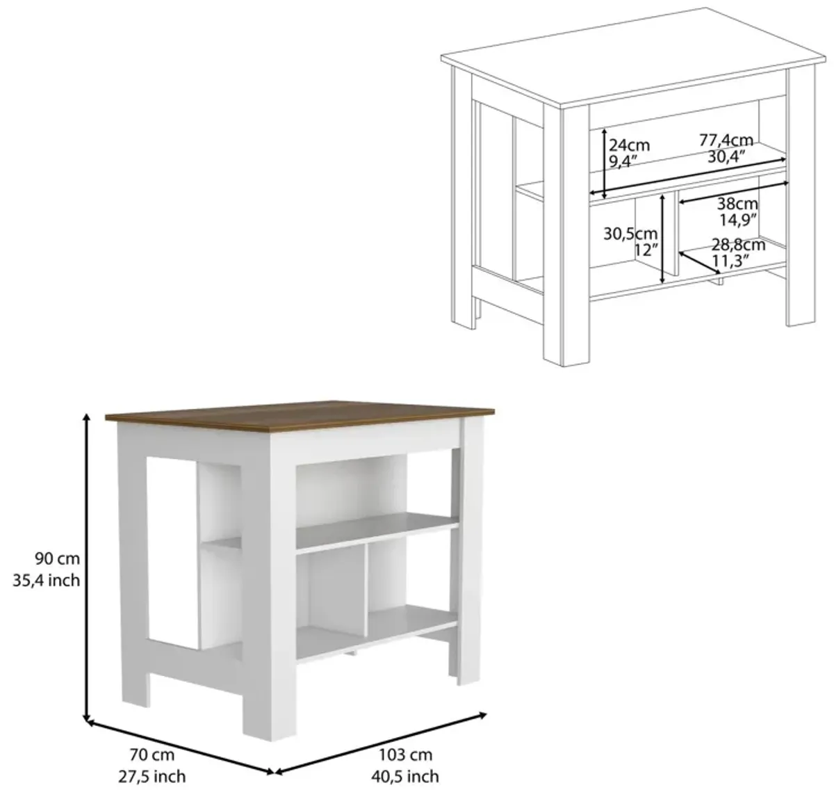 Streamdale Spacious Kitchen Workstation with Ample Storage and Prep Room