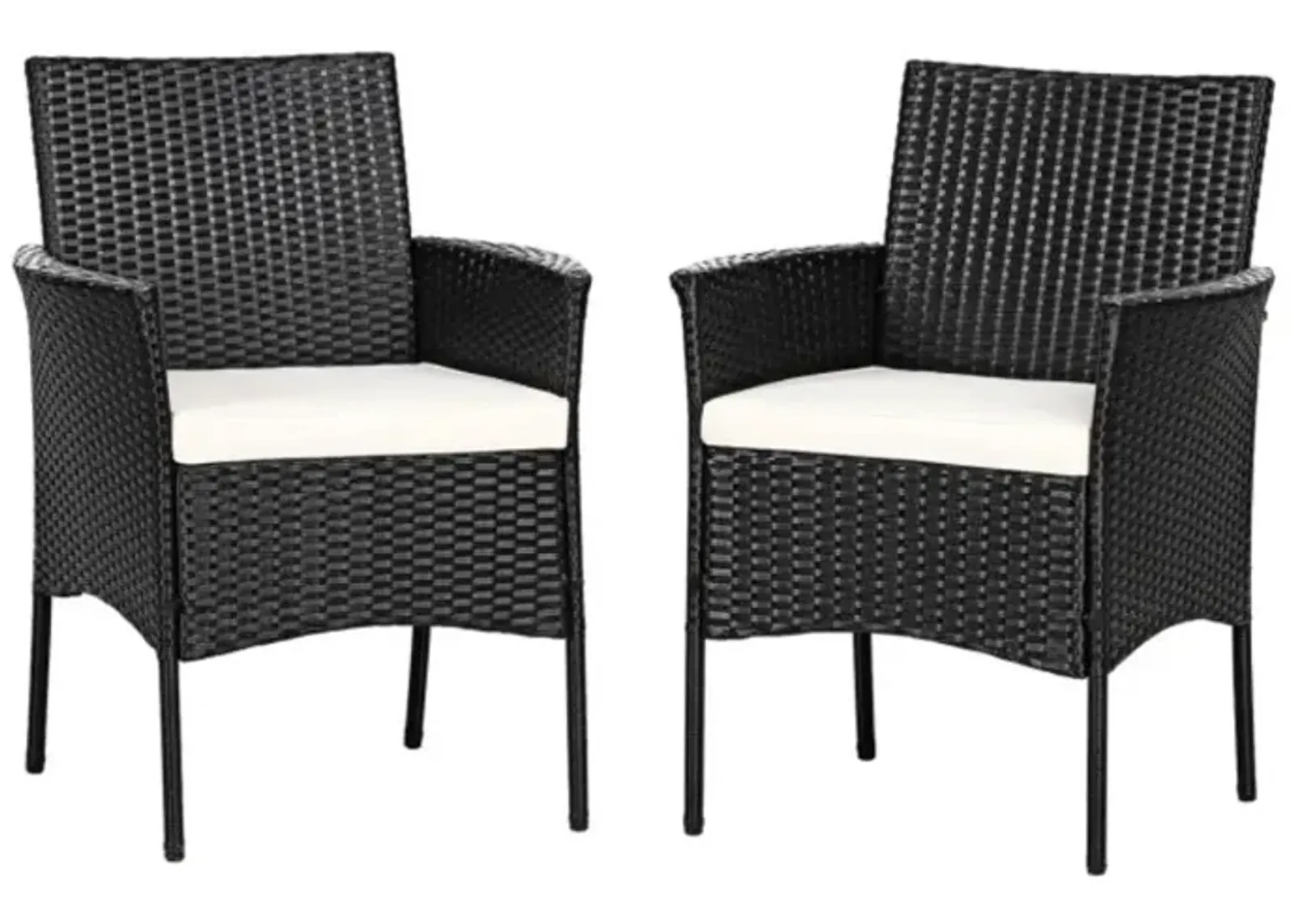 Hivvago 2 Pieces Patio Wicker Chairs with Cozy Seat Cushions