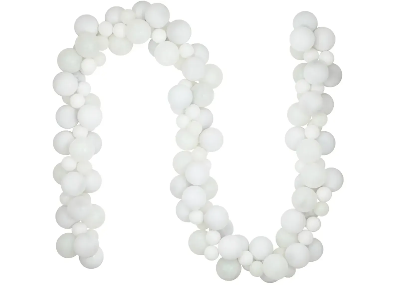 6' White 3-Finish Shatterproof Ball Christmas Garland