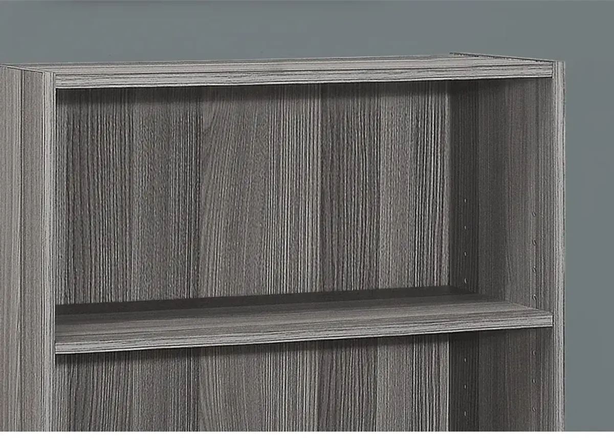 Monarch Specialties I 7478 Bookshelf, Bookcase, 4 Tier, 36"H, Office, Bedroom, Laminate, Grey, Transitional