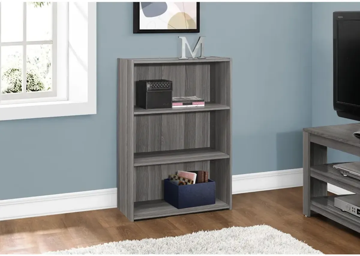 Monarch Specialties I 7478 Bookshelf, Bookcase, 4 Tier, 36"H, Office, Bedroom, Laminate, Grey, Transitional