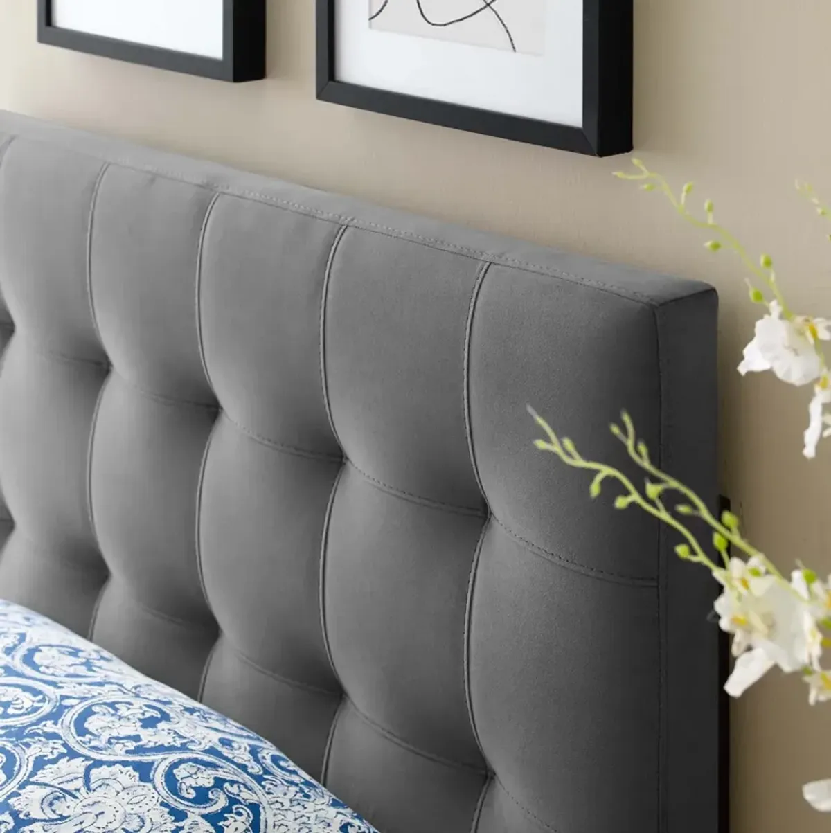 Modway - Lily Biscuit Tufted Twin Performance Velvet Headboard