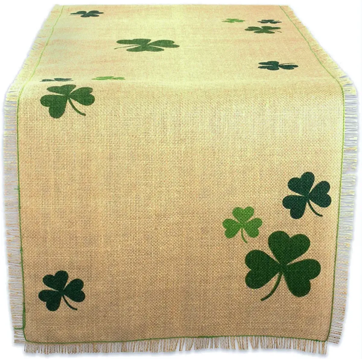108" Green Shamrock Rectangular Table Runner