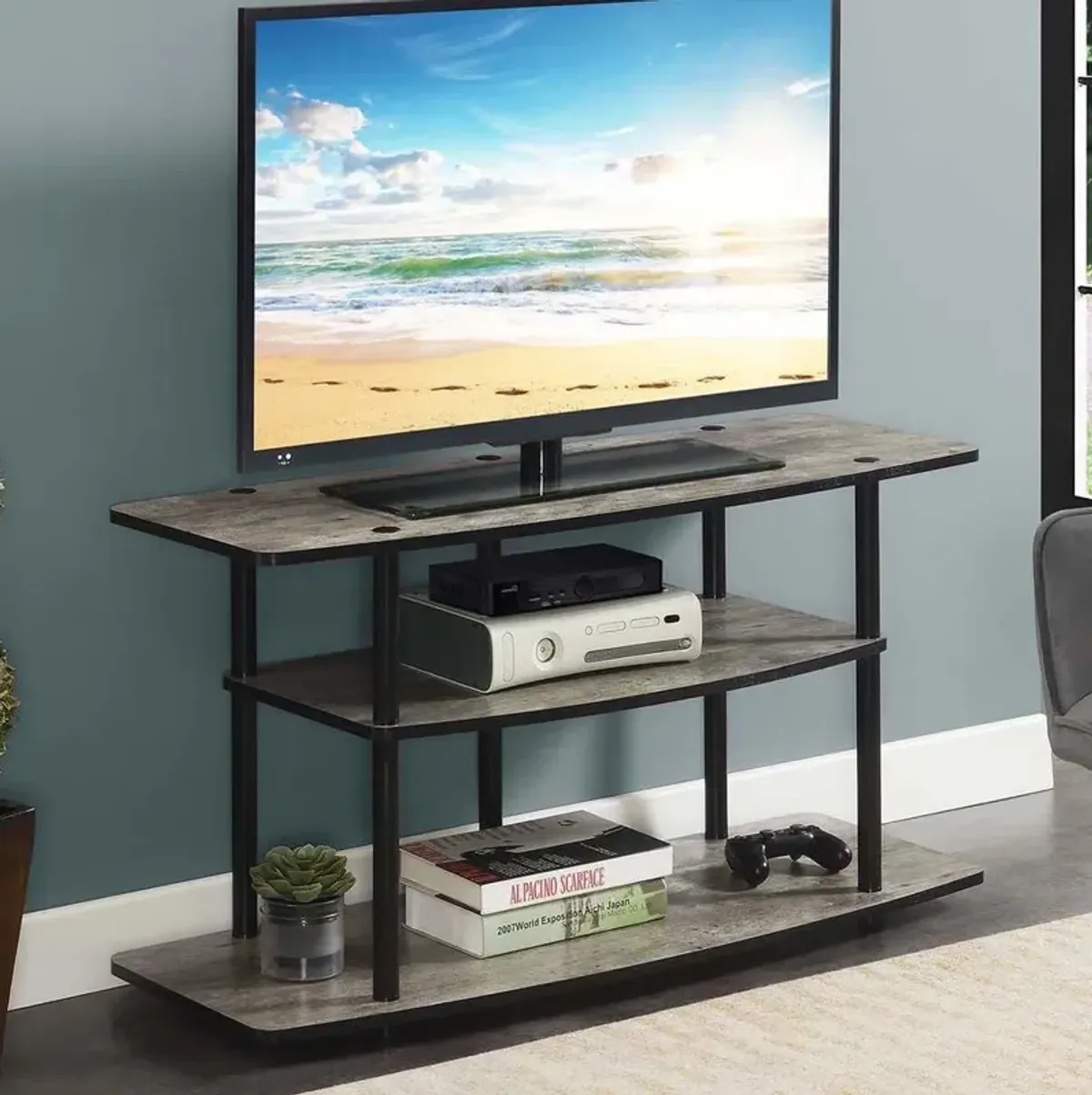 Convience Concept, Inc. No Tools 3 Tier Wide TV Stand for TVs up to 46 Inches