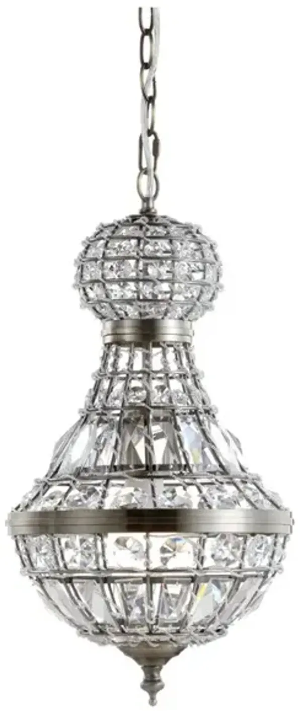 Regina Crystal/Metal Empire LED Pendant