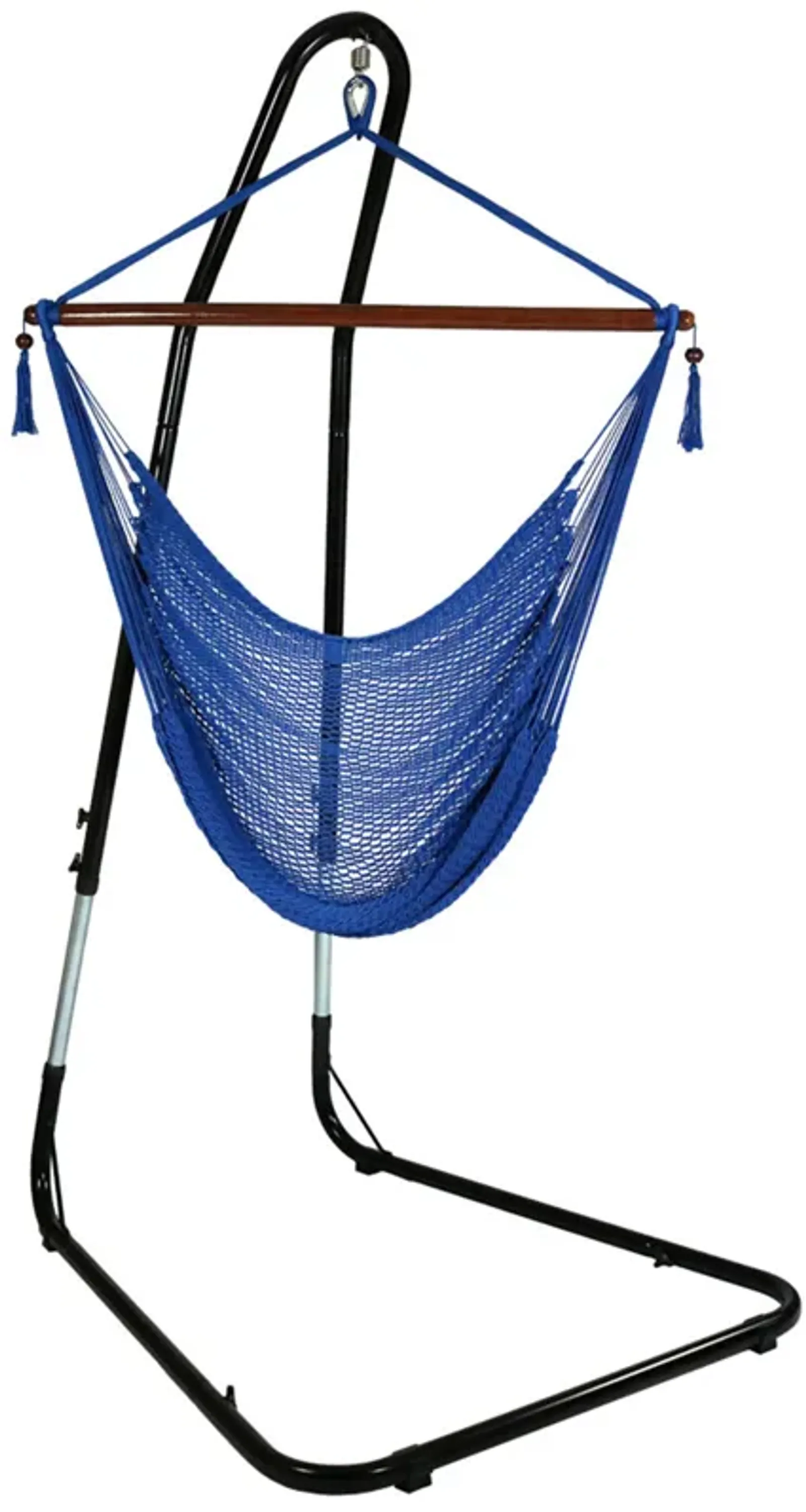 Sunnydaze Extra Large Hammock Chair with Adjustable Steel Stand - Blue