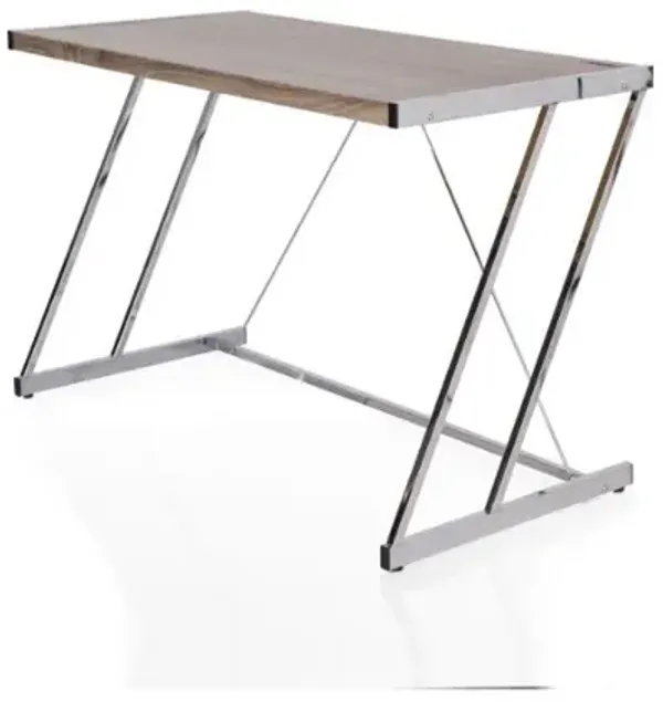 Industrial Metallic Secretary Desk – Compact Work Table for Home Office
