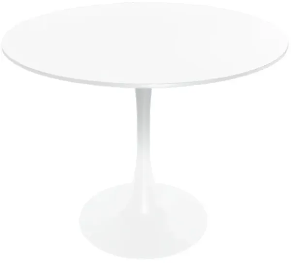 LeisureMod Round Dining Table with Wood Top