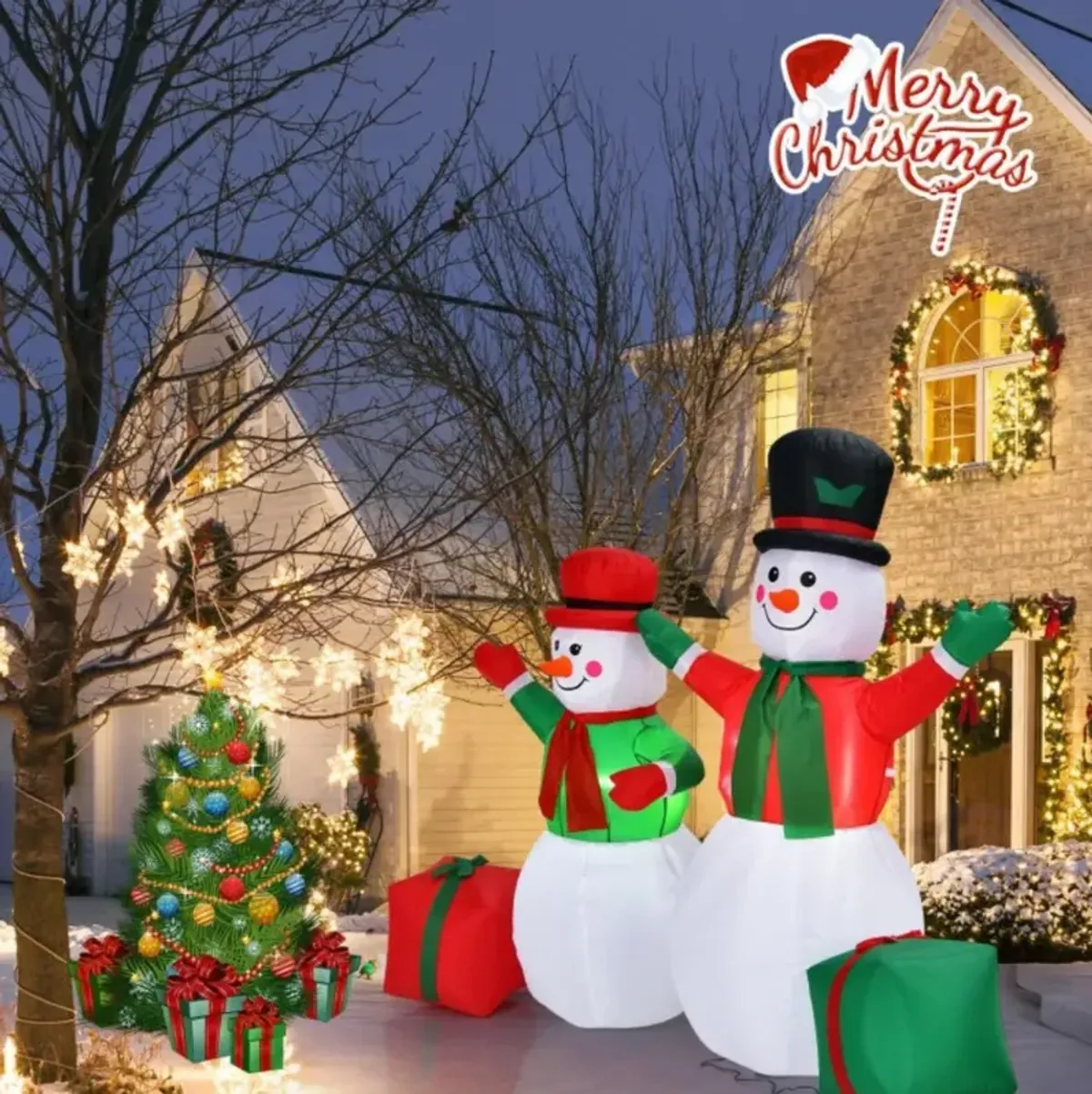 Hivvago 6 Feet Christmas Inflatable Snowmen Blow Up Christmas Decoration