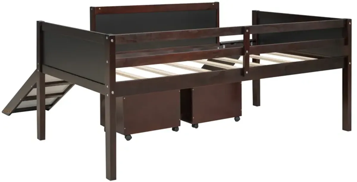 Merax Loft Bed with 2 Storage Boxes