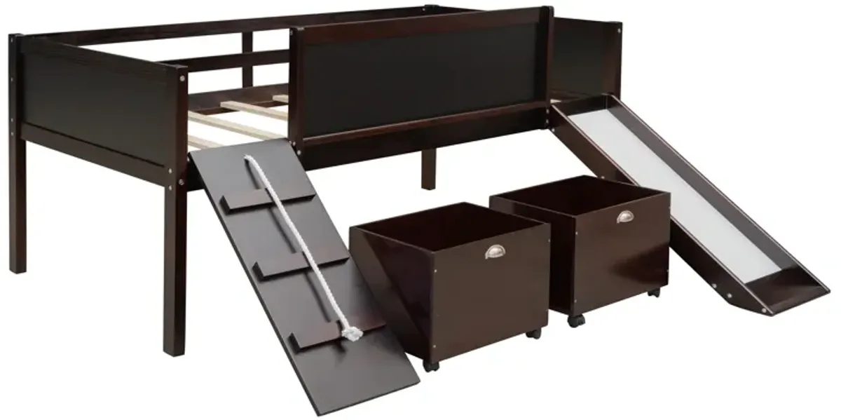 Merax Loft Bed with 2 Storage Boxes