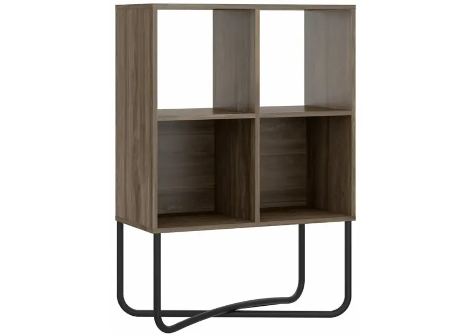 Techni Mobili Modern Geometric Bookcase, Walnut