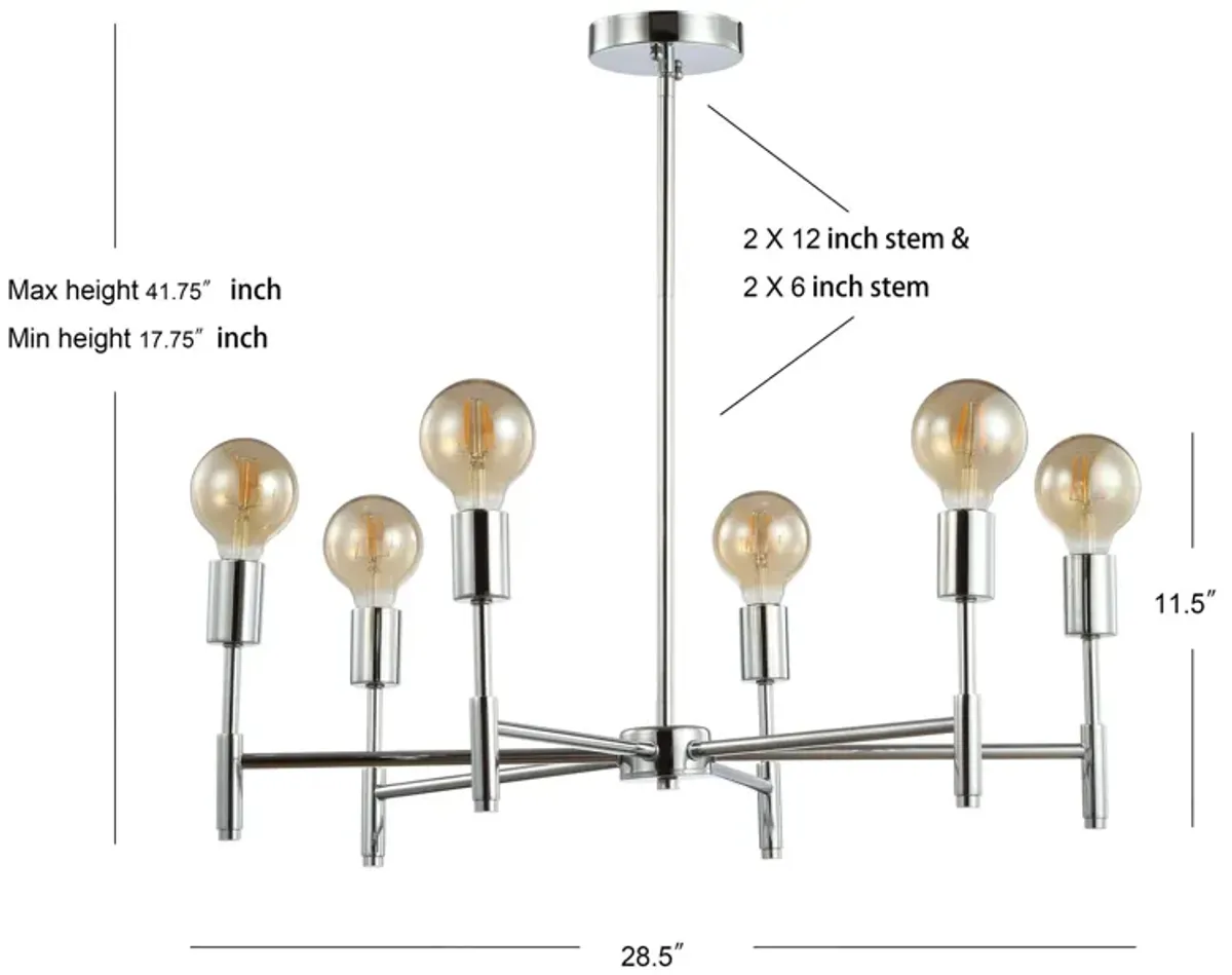 Turing Adjustable Height Metal LED Chandelier