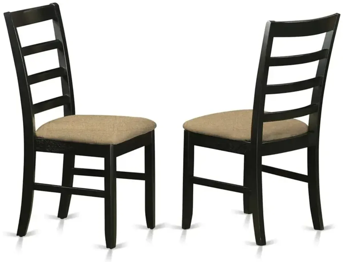 East West Furniture PFC-BLK-C Parfait Chair for dining room with Cushion Seat - Black & Cherry Finish.