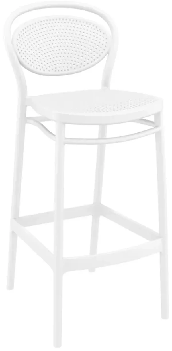41.75" White Outdoor Patio Bar Stool